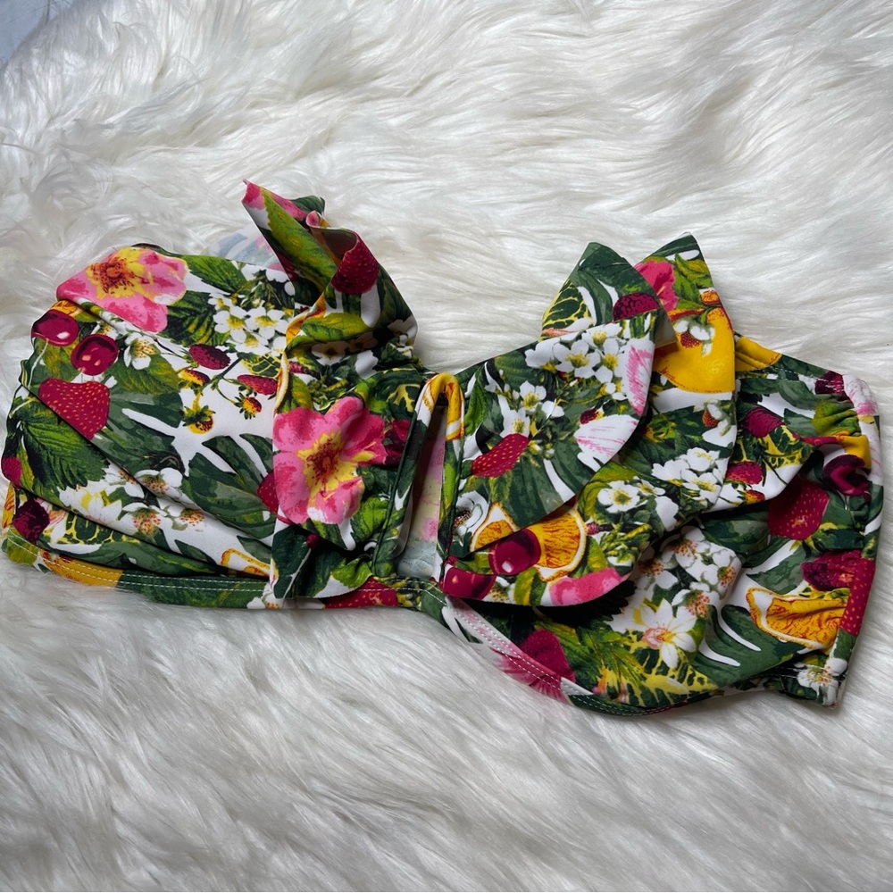 Strapless Bikini Top by Forever 21 XL Tropical Print